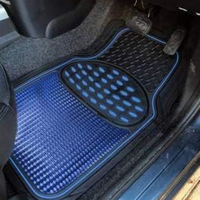 Streetwize SWUXM5 Revelation Mat Set - Metallic Blue Anti-Slip Car Mats | Heavy Duty, All-Weather Protection