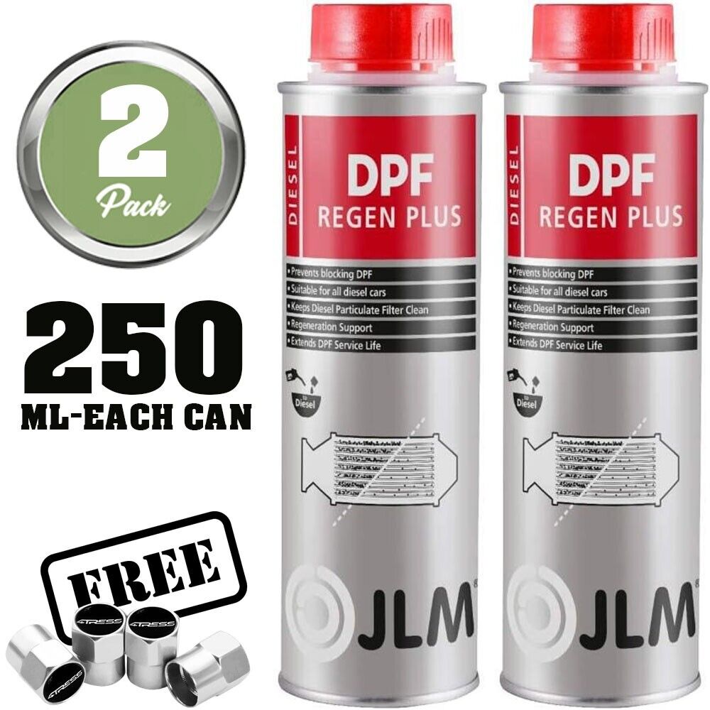 2x JLM DPF Regen Plus Diesel Cleaner Regeneration Support 250ml Spray Can + Caps