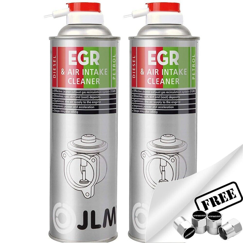 2 x JLM Petrol Diesel Car EGR & Air Intake Inlet Valve Cleaner Spray +Caps