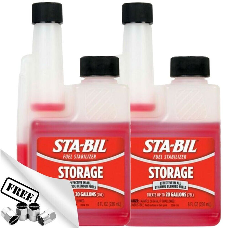 2 x STA-BIL Stabil Fuel Stabilizer Petrol Car Fuel Storage Treatment 236ml +Caps