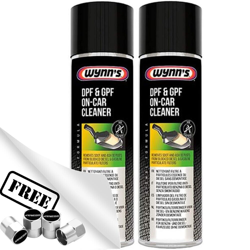 2x Wynns DPF GPF Petrol Diesel Engine Particulate Filter Cleaner Spray +Caps