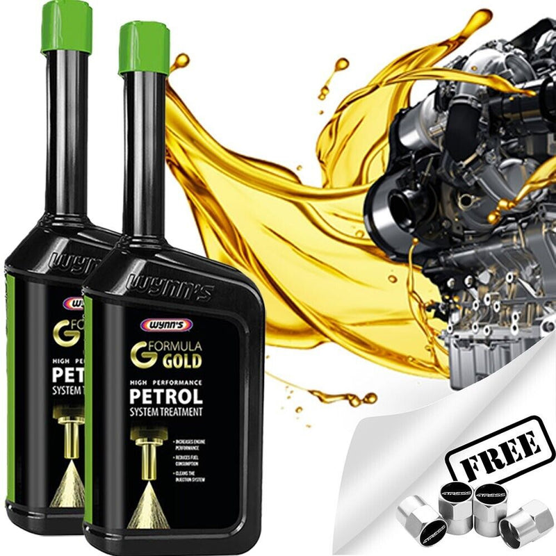 2x Wynns Gold Petrol Hybrid Car Fuel System Treatment High Performance +Caps