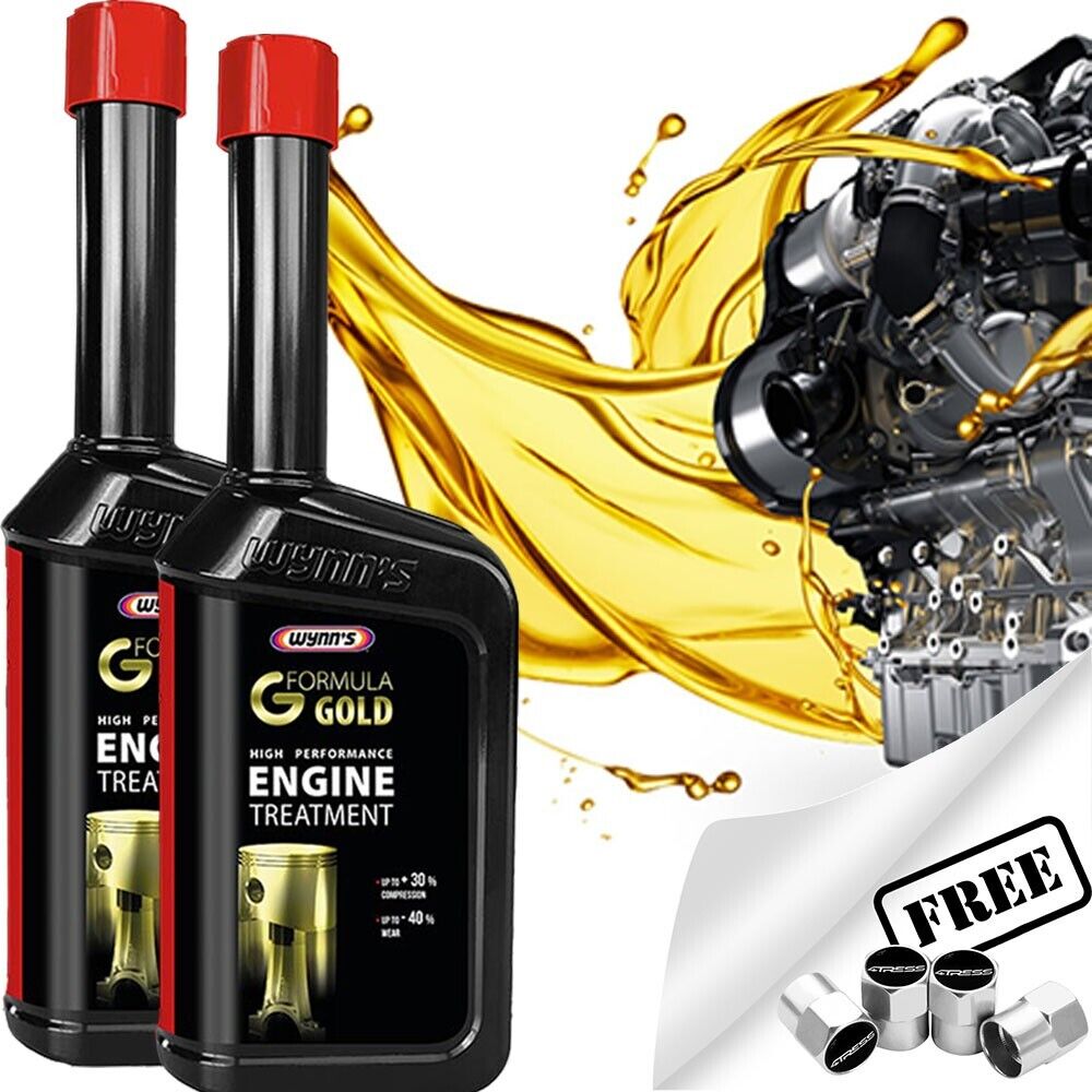 2x Wynns Gold Petrol & Diesel Car Engine Oil Treatment High Performance +Caps