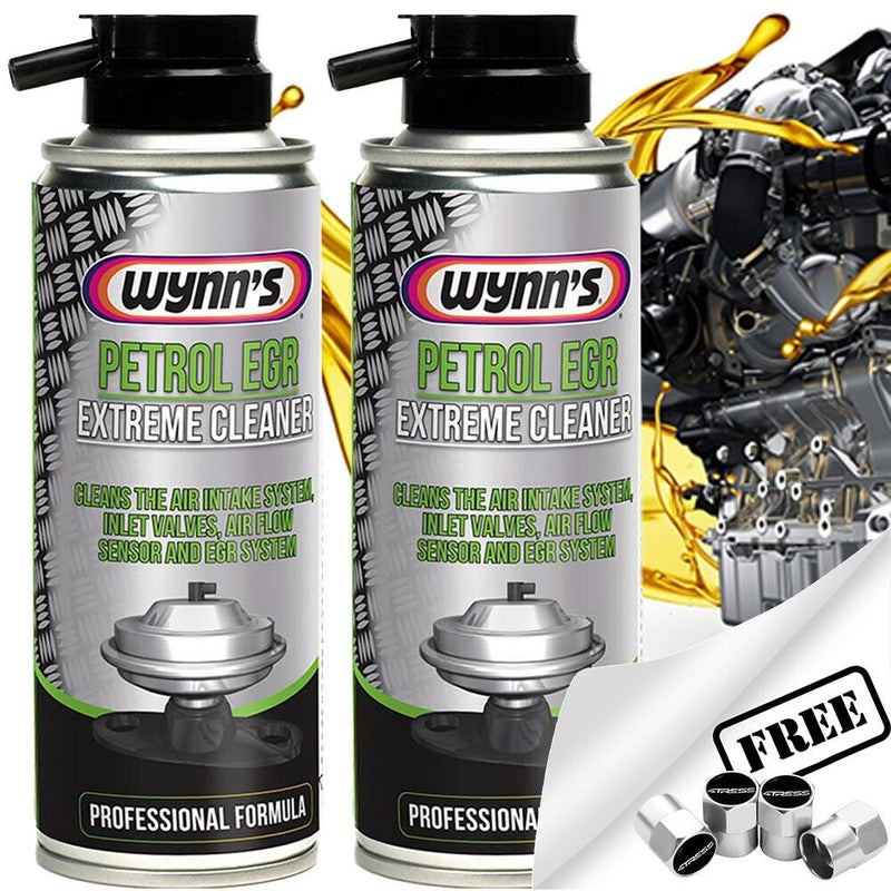 2x Wynns Car Petrol Engine Air Flow Intake Sensor, EGR System Extreme Cleaner Spray +Caps