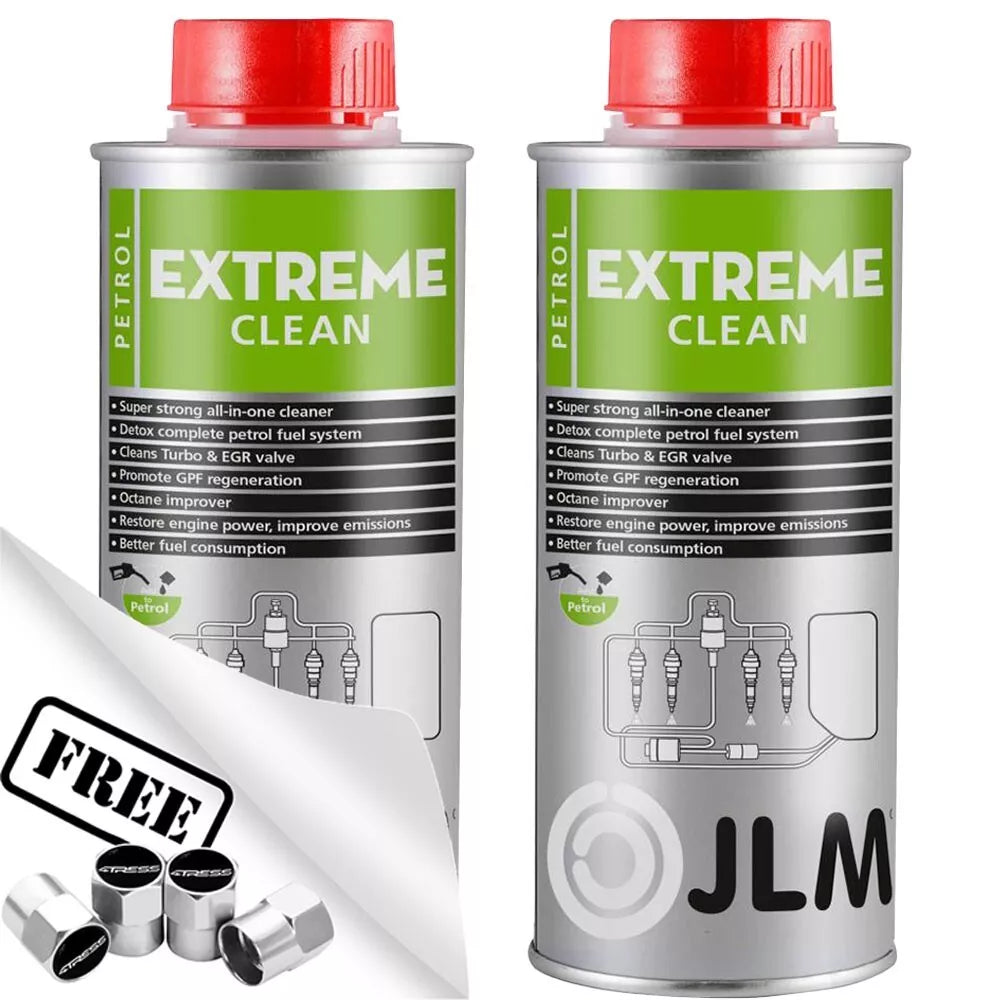 2x JLM Petrol Extreme Clean Car Turbo GPF EGR Fuel System Cleaner 500ml + Caps