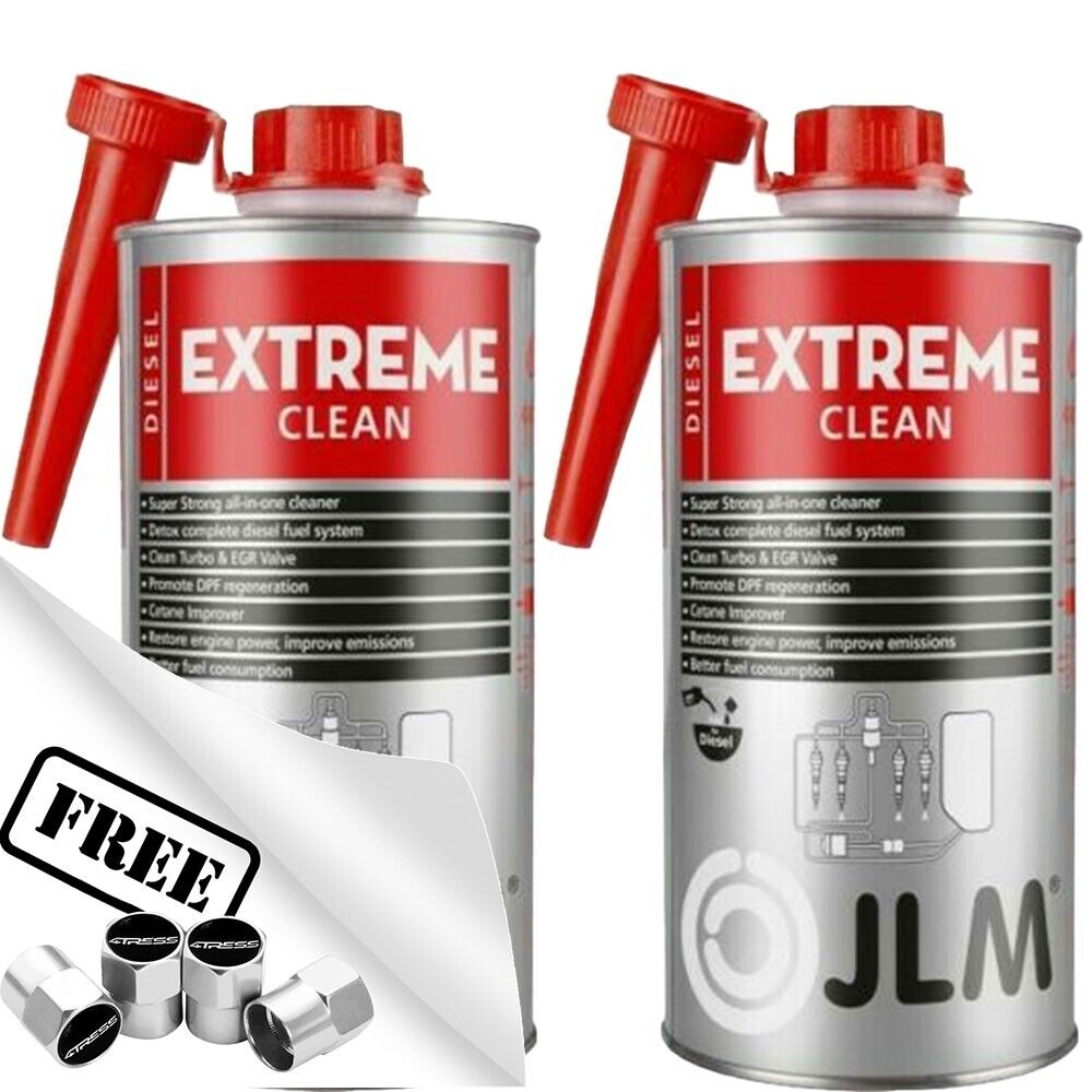 2x JLM Car Diesel Fuel System Extreme Clean Turbo EGR DPF Cleaner 1L +Caps