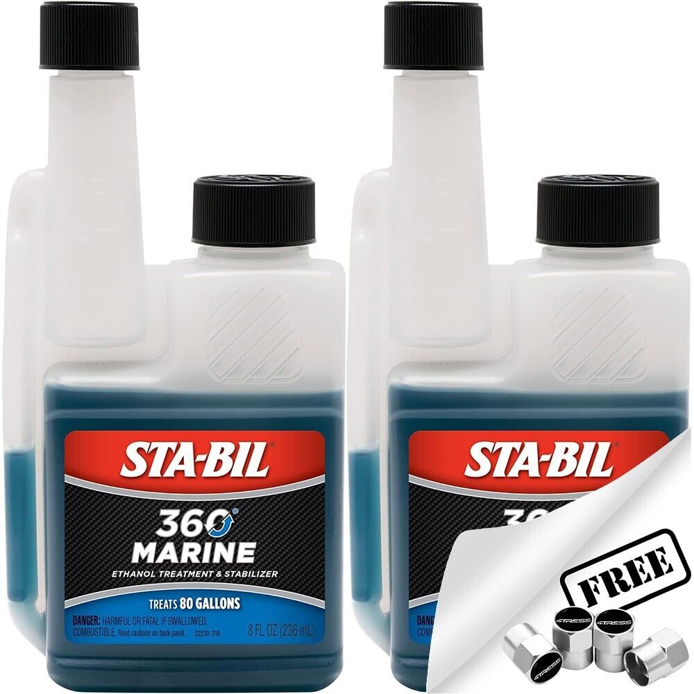 2x STA-BIL Stabil Ethanol Fuel Stabilizer Treatment Petrol 360° Marine 236ml +Caps