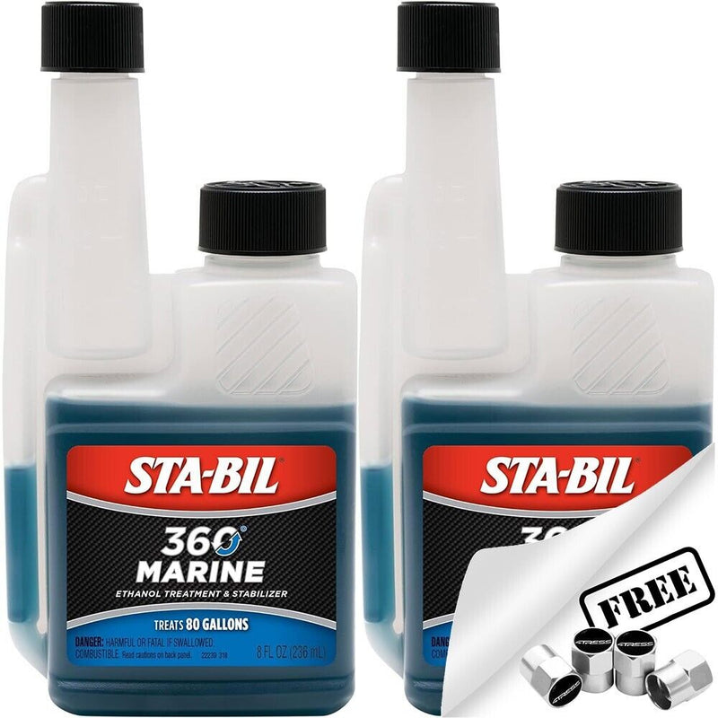 2x STA-BIL Stabil Ethanol Fuel Stabilizer Treatment Petrol 360° Marine 236ml +Caps