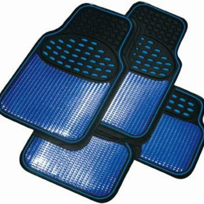 Streetwize SWUXM5 Revelation Mat Set - Metallic Blue Anti-Slip Car Mats | Heavy Duty, All-Weather Protection