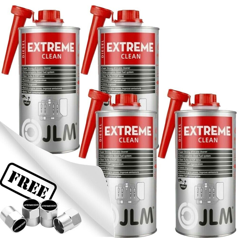 4x JLM Car Diesel Fuel System Extreme Clean Turbo EGR DPF Cleaner 1L +Caps