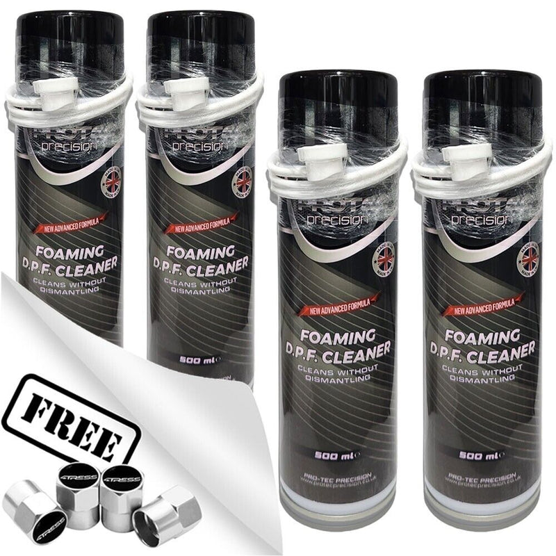 4x Protec Car Van 4x4 DPF Cleaner Foaming without Dismantling 500ml + Caps