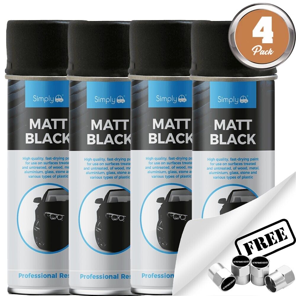 Simply Matt Black Spray Paint 4 Cans