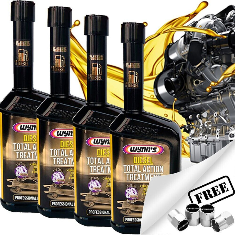 4x Wynns Car Diesel Engine Fuel System Cleaner Total Action Treatment +Caps