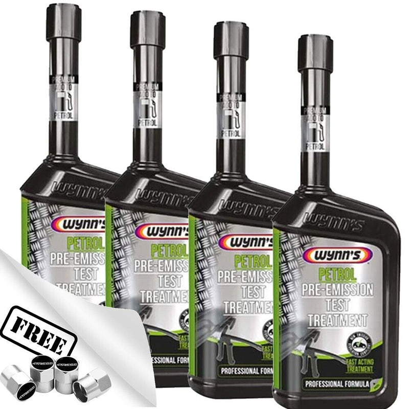 4x Wynns Car MOT Pre-Emission Test Petrol Fuel System Cleaner Treatment +Caps