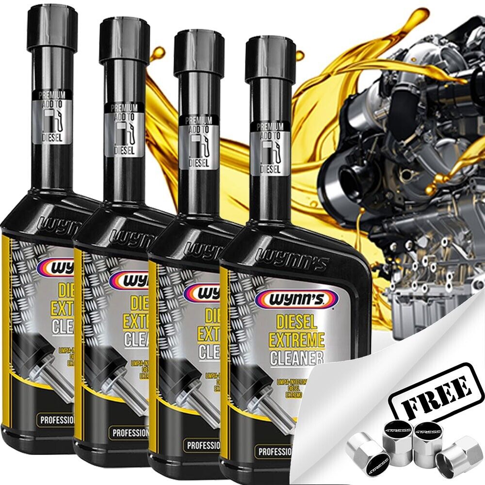 4 x Wynns Diesel Extreme Cleaner Injector Engine Fuel System Professional +Caps