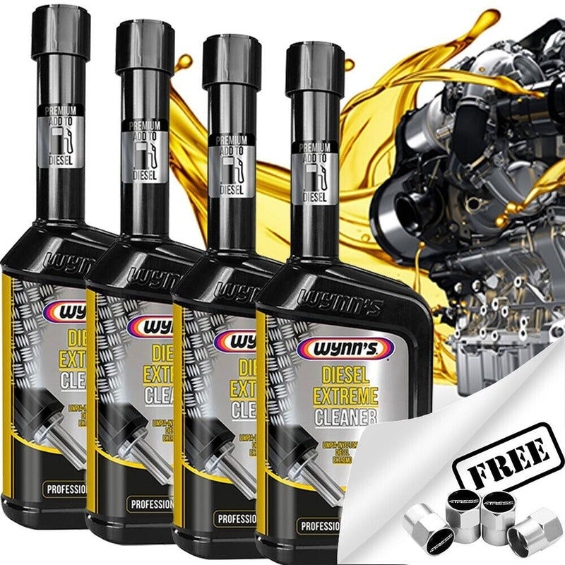 4 x Wynns Diesel Extreme Cleaner Injector Engine Fuel System Professional +Caps