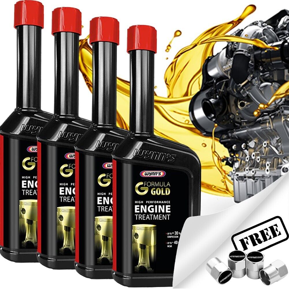 4x Wynns Gold Petrol & Diesel Car Engine Oil Treatment High Performance +Caps