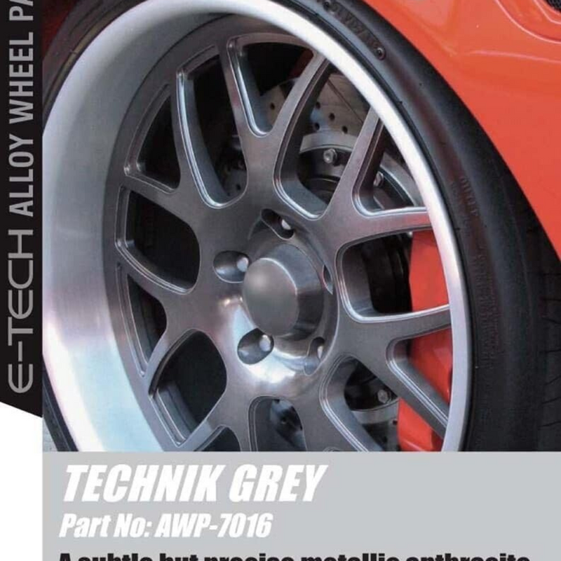 4TRESS E-TECH Alloy Wheel Paint Set - 3 x 400ml Technik Grey, Chip Resistant, Non-Slip Dash Mat