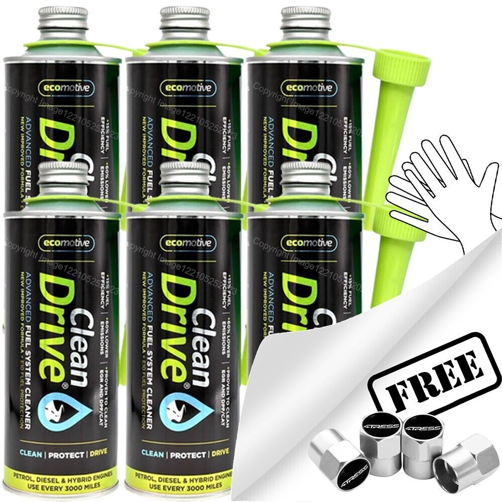 6x Clean Drive Petrol Diesel Car Injector EGR and DPF Fuel System Cleaner +Gl +Caps