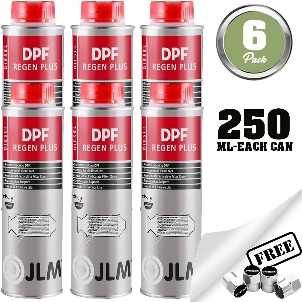 6x JLM DPF Regen Plus Diesel Cleaner Regeneration Support 250ml Spray Can + Caps