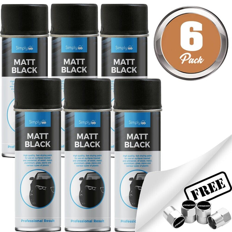 Simply Matt Black Spray Paint 6 Cans