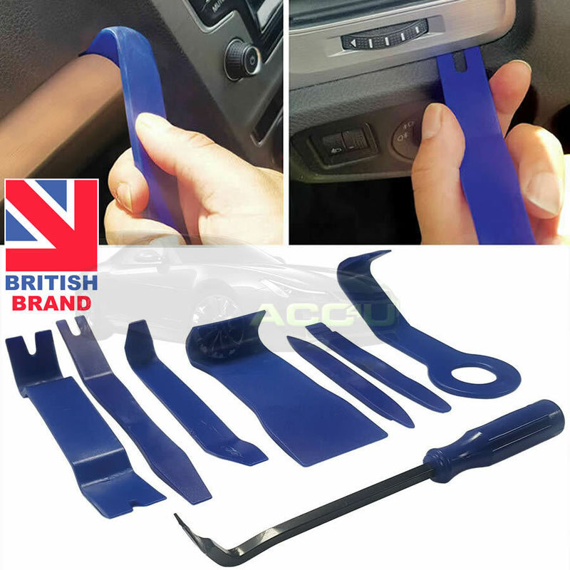 8 Pcs Car Interior Audio Plastic Dash Door Panel Trim Removal Pry Tool Kit +Caps