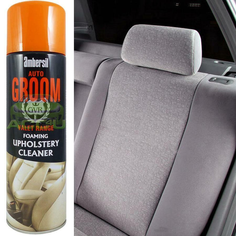 5x Ambersil Groom Car Interior Seats Carpet Trim Upholstery Foam Cleaner + Caps