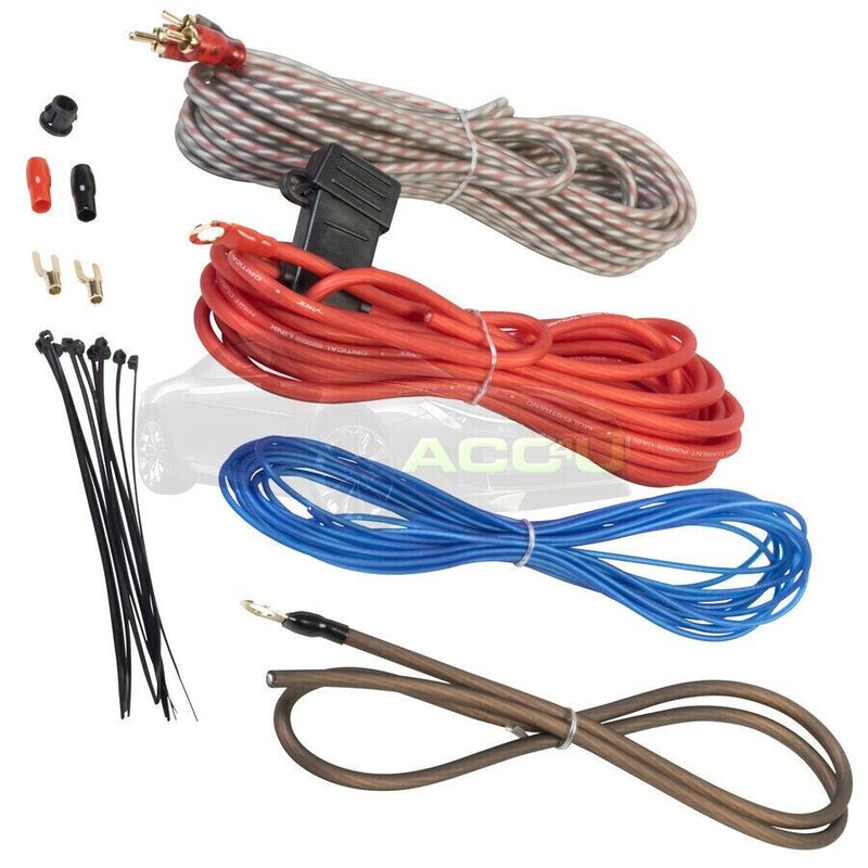 Vibe Audio Car Amplifier Wiring Kit 10 AWG Gauge 1000w Amp System + Caps