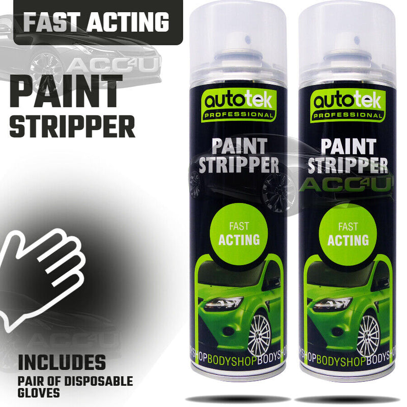 2 x AUTOTEK PAINT STRIPPER Remover Aerosol Spray Fast Acting Bodyshop Cans+G+C✅