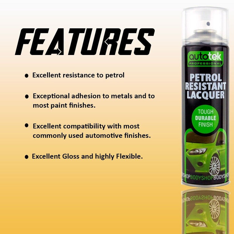 3 x Autotek PETROL RESISTANT Clear Lacquer Spray Paint Professional Bodyshop+G+C✅