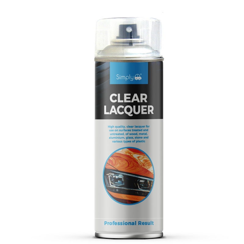 4x Simply CLEAR LACQUER Spray Paint For Metal Wood Plastic Stone 500ml SP-023 +Caps