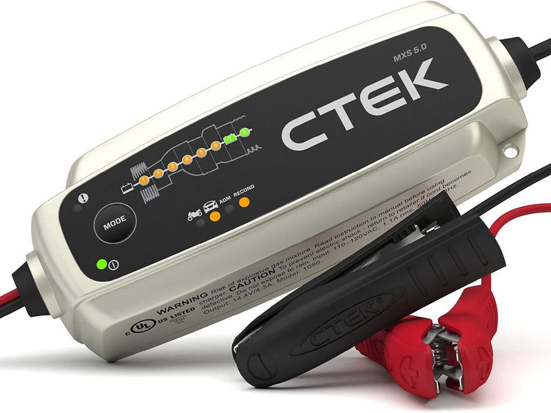 CTEK MXS 5.0 12v Car Bike Van Smart Automatic Battery Charger +Bumper +Caps