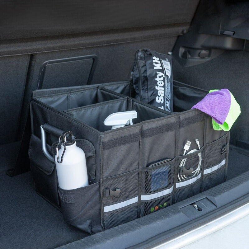 Large Car Boot Organiser Foldable Storage Bag Tools Holder For Traveling  +Caps