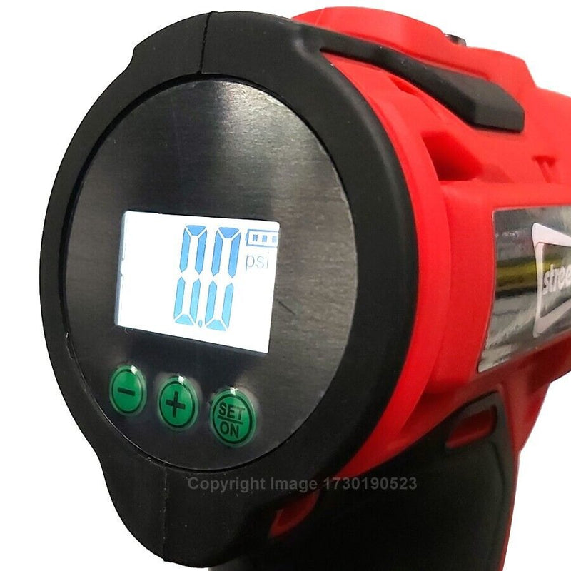 Cordless Rechargeable Air Compressor Car Tyre Digital Inflator Pump SWAC22 +Caps