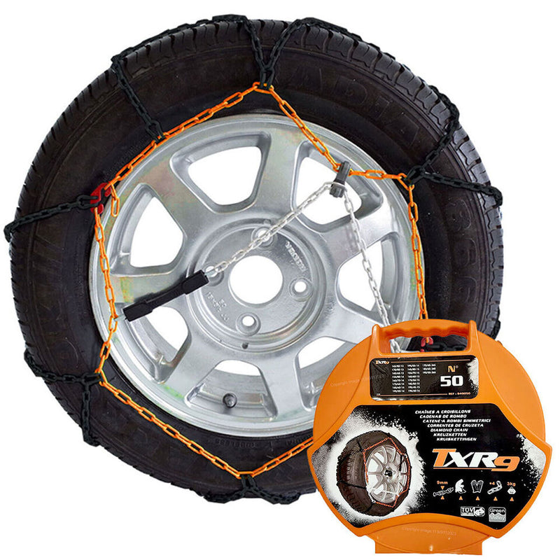 Car Tyre Snow Chains Anti Skid N50 13" 14" 15" 16" Mud Steel Chains + Tow Rope