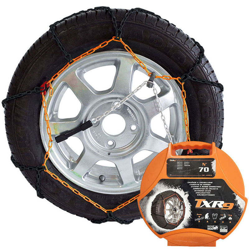 Car Tyre Snow Chains Anti Skid N70 14" 15" 16" 17" Mud Steel Chains + Tow Rope✅