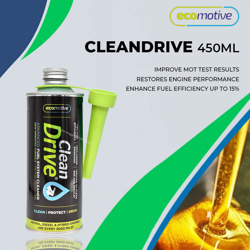 Clean Drive Car Petrol Diesel Injector EGR and DPF Lambda Sensors Cleaner +Gl +Caps