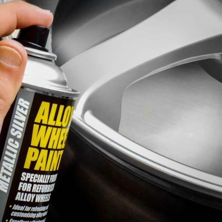 2x E-Tech Metallic Silver Car Alloy Wheel Refurbishment Spray Paint 400ml +Caps