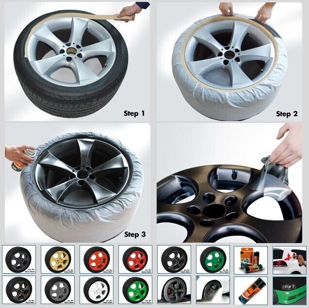 GREEN Alloy Wheels Peelable Plastic Spray Paint Film Coating Foliatec +Caps