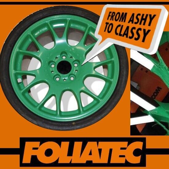 GREEN Alloy Wheels Peelable Plastic Spray Paint Film Coating Foliatec +Caps