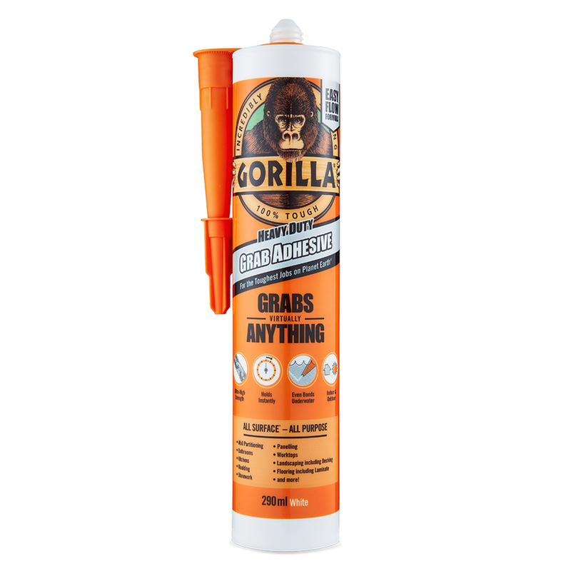 4x Gorilla Heavy Duty Grab Adhesive All Purpose Instant Grip Glue Waterproof +Caps