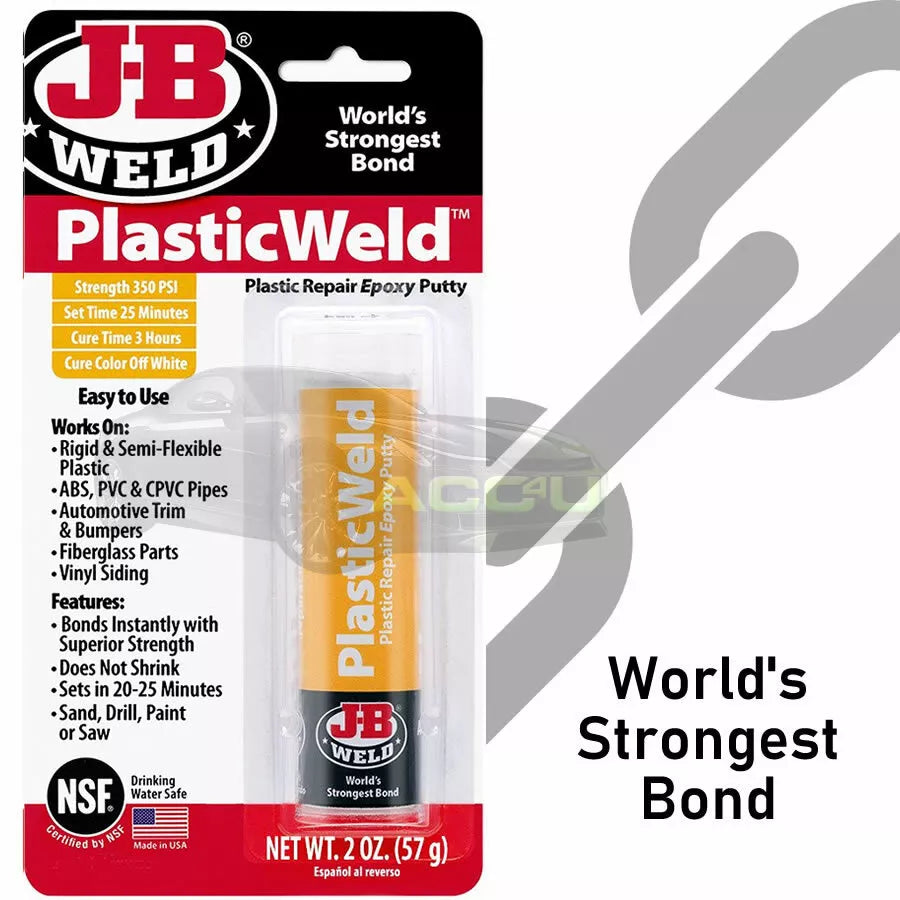 JB Weld Plastic Weld Plastic PVC Fiberglass Vinyl Repair Epoxy Putty Bond Stick