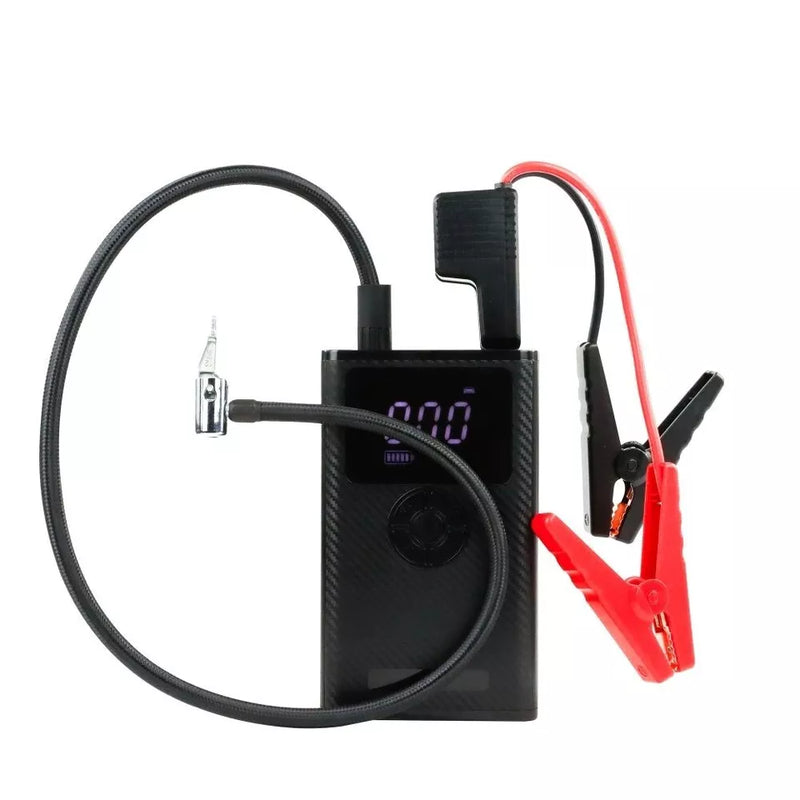 Car Van Battery Jump Starter Air Compressor 12v 800A USB Power Bank + Caps