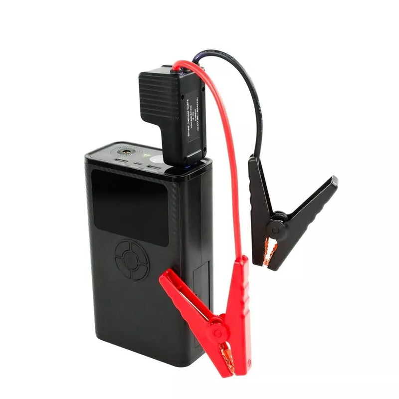 Car Van Battery Jump Starter Air Compressor 12v 800A USB Power Bank + Caps