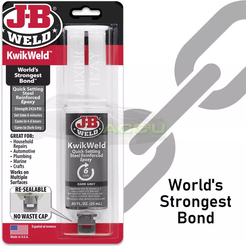 JB Weld Kwik Weld Quick Setting Steel Reinforced Strong Epoxy Glue Syringe