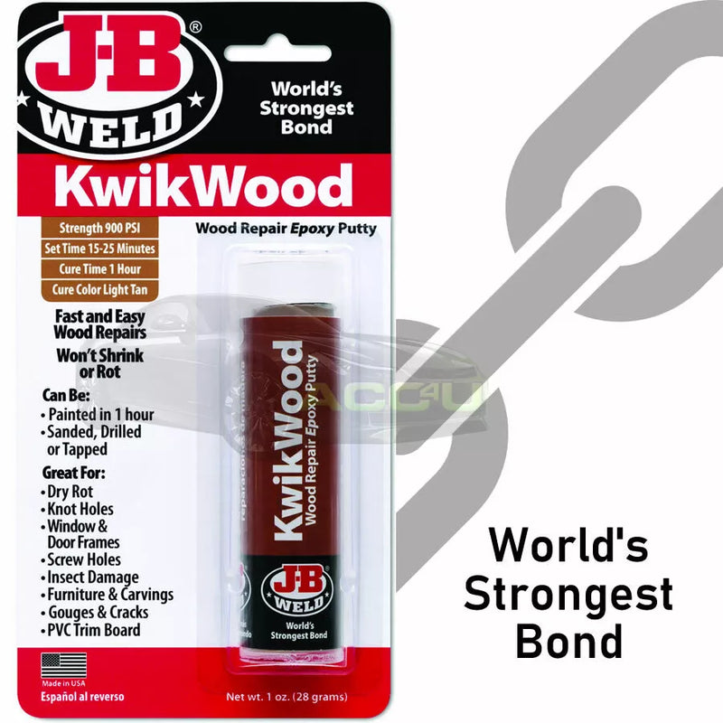 JB Weld KwikWood Wood Furniture Door Frame Hole Crack Repair Epoxy Putty Bond