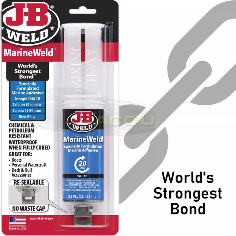 JB Weld Marine Weld Boat Deck Hull Watercraft Waterproof Epoxy Glue Syringe