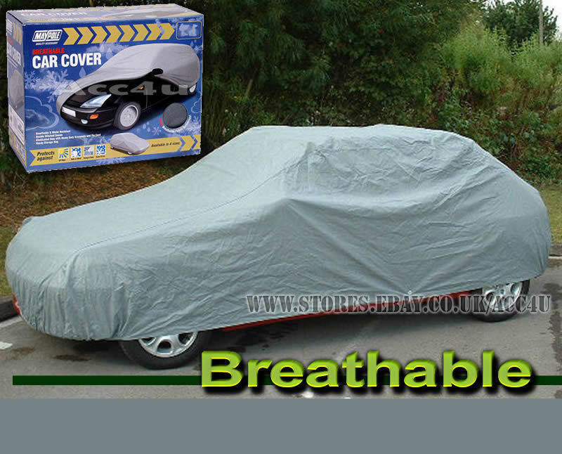 Maypole Car Full Cover Large Breathable Water Resistant Fabric 16ft + Caps