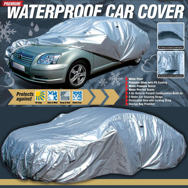 Maypole XL Full Car Cover Waterproof Premium Extra Large PU Coated Vent + Caps