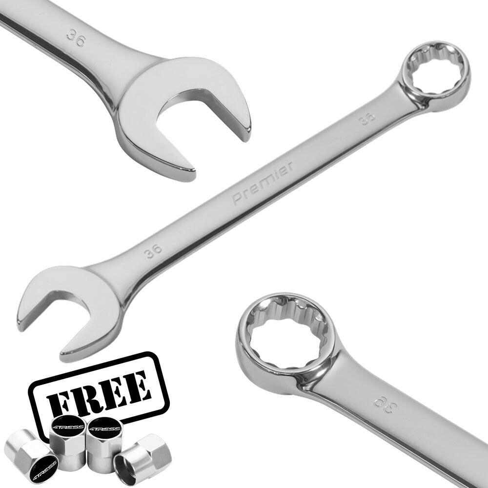 36mm Super Jumbo Combination Spanner Open Jaw Open Ring Wrench Tool +Caps